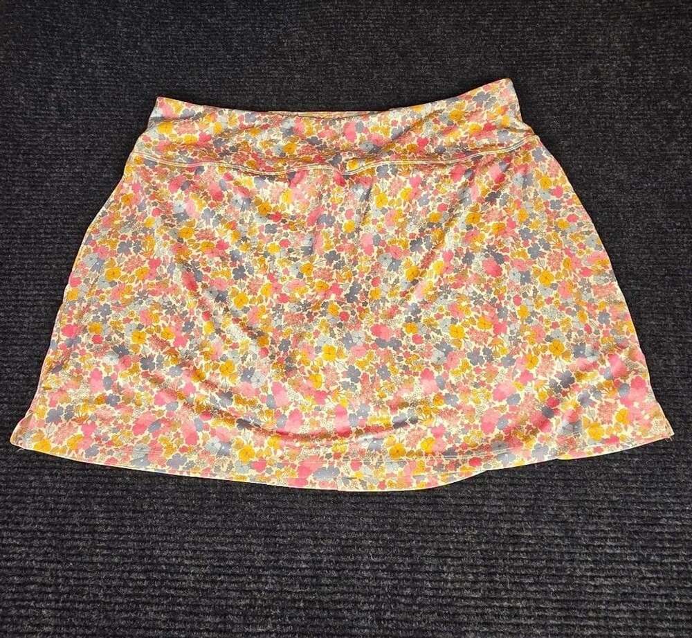 Kensie Floral Skort Size 2X Athletic Activewear Skirt Pink Blue